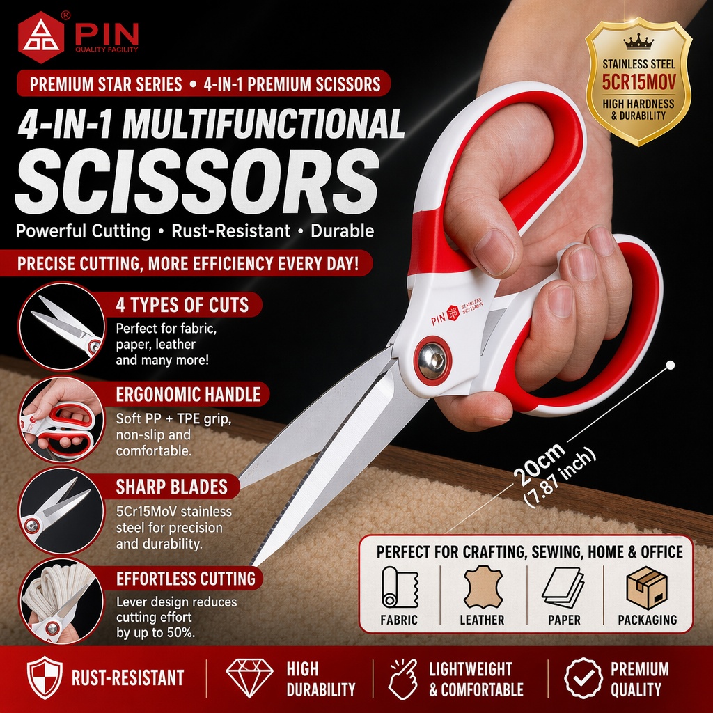 Scissors Stainless Craft - Tijeras Multifunción de Acero Inoxidable 5Cr15MoV,